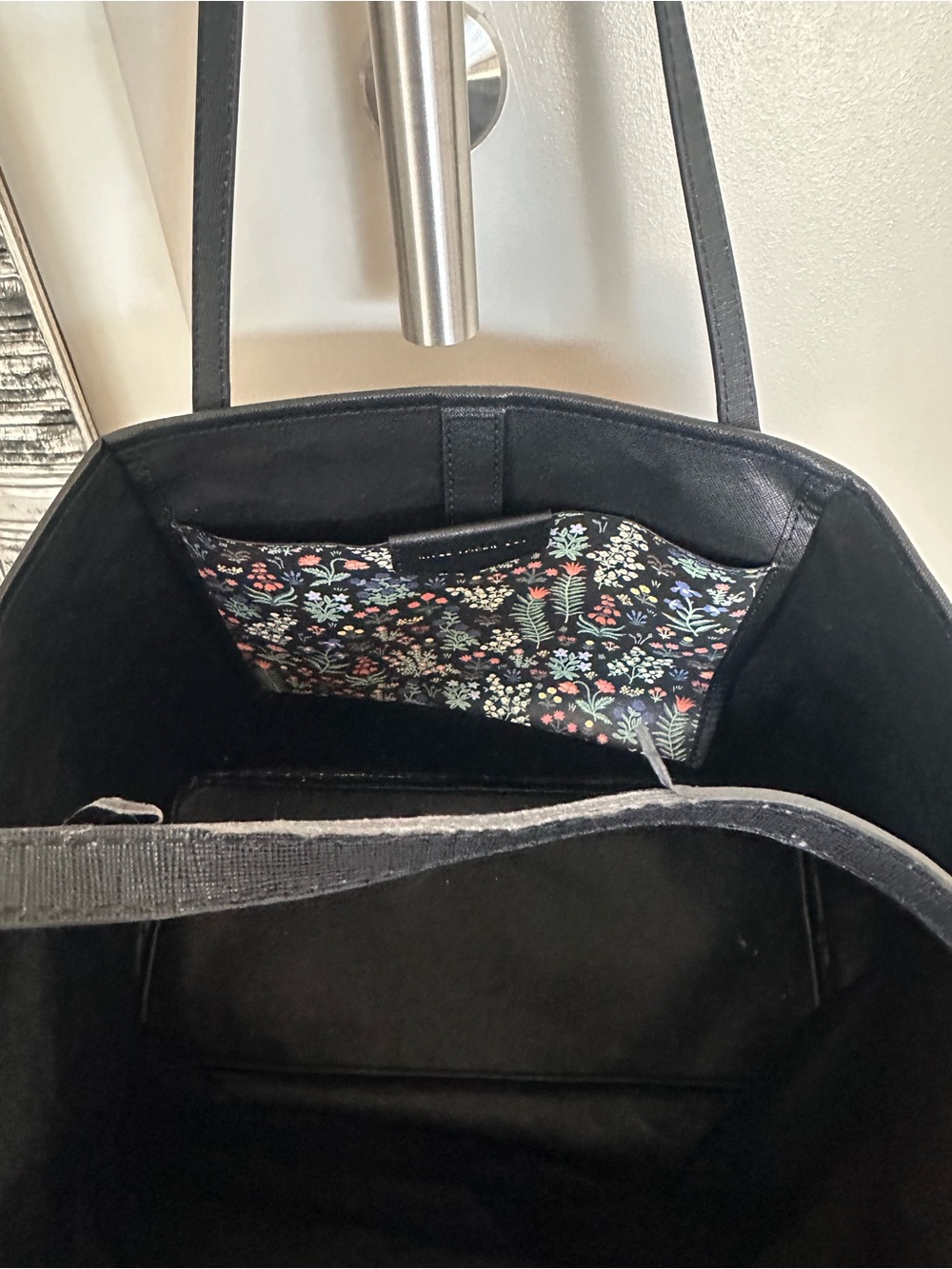 Rifle Paper Black Floral Print Black Tote Bag - Everyday Carry - Picture 6 of 6